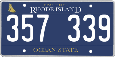 RI license plate 357339