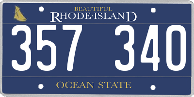 RI license plate 357340