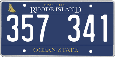 RI license plate 357341