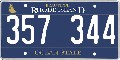 RI license plate 357344