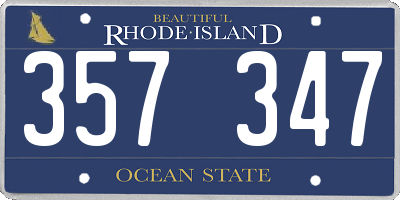 RI license plate 357347