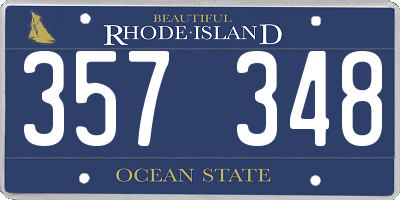 RI license plate 357348