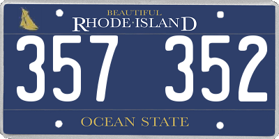 RI license plate 357352