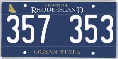 RI license plate 357353
