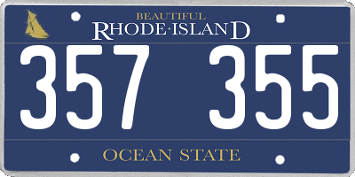 RI license plate 357355