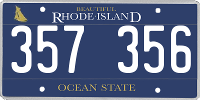 RI license plate 357356