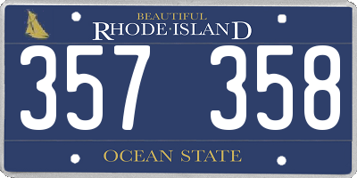 RI license plate 357358