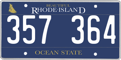 RI license plate 357364