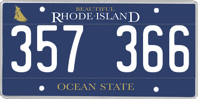 RI license plate 357366
