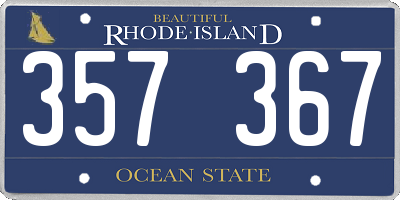 RI license plate 357367