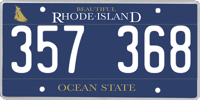 RI license plate 357368