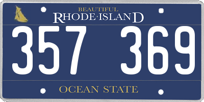 RI license plate 357369
