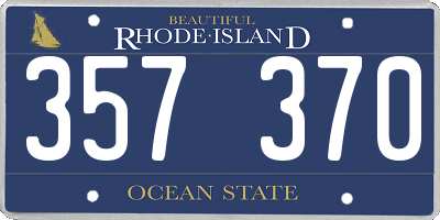 RI license plate 357370