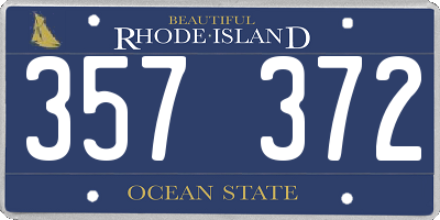 RI license plate 357372