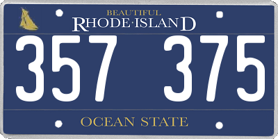 RI license plate 357375