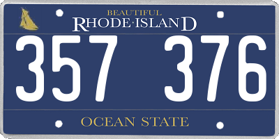 RI license plate 357376