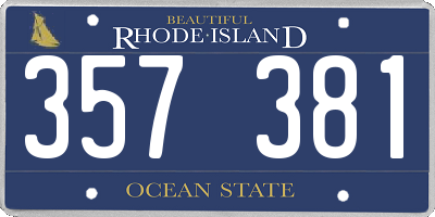 RI license plate 357381
