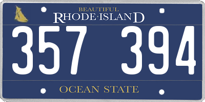 RI license plate 357394