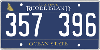 RI license plate 357396