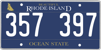 RI license plate 357397