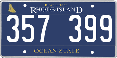 RI license plate 357399