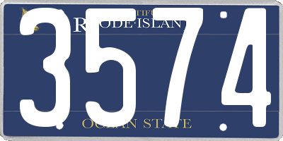 RI license plate 3574