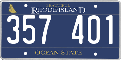 RI license plate 357401