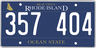 RI license plate 357404