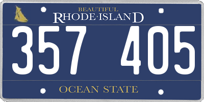 RI license plate 357405