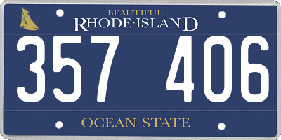 RI license plate 357406