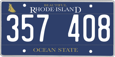 RI license plate 357408