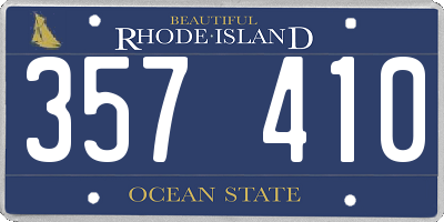 RI license plate 357410