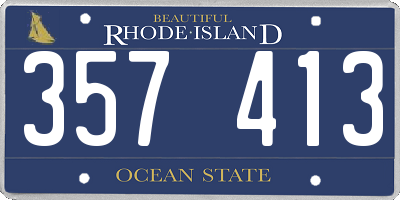 RI license plate 357413