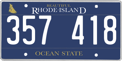 RI license plate 357418