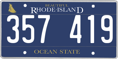 RI license plate 357419