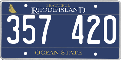 RI license plate 357420