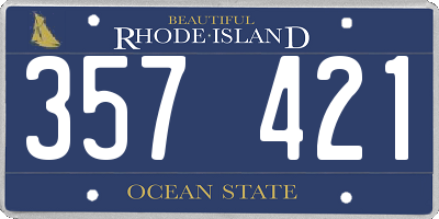 RI license plate 357421