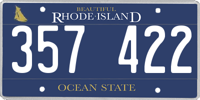 RI license plate 357422