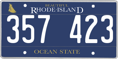 RI license plate 357423