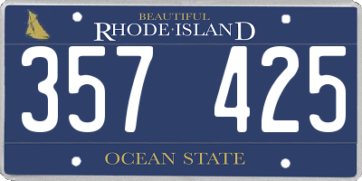 RI license plate 357425
