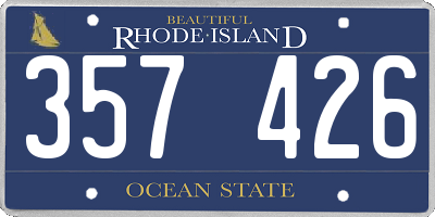 RI license plate 357426