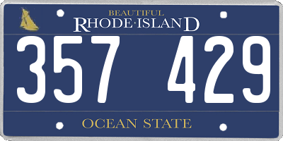 RI license plate 357429