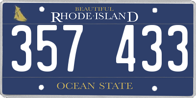 RI license plate 357433