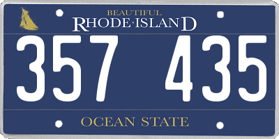 RI license plate 357435
