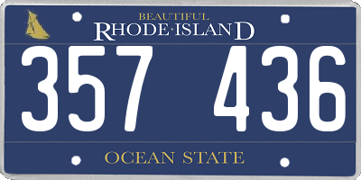 RI license plate 357436