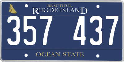 RI license plate 357437