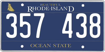 RI license plate 357438
