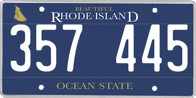 RI license plate 357445