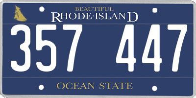 RI license plate 357447