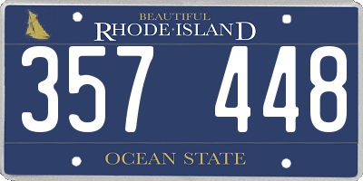 RI license plate 357448